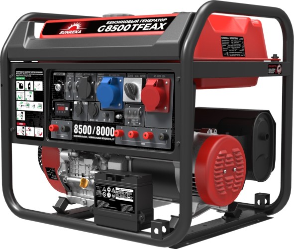 Генератор бензиновый  G8500TFEAX (8,5кВт,один. мощ.на 1 и 3ф, электростартер)