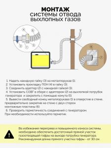 1 Комплект выхлопа на 32 диаметр 1,5 метра через стену